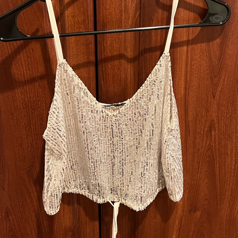 Zara glitter top size small